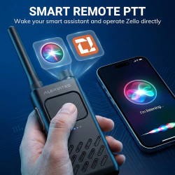 AT2 Talkie-Walkie UHF avec Messagerie Hors-Ligne (Texte & Image), Programmation App sans Fil, Double PTT, 30 Canaux, Batterie 22