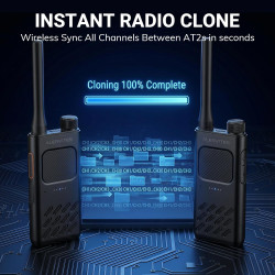 AT2 Talkie-Walkie UHF avec Messagerie Hors-Ligne (Texte & Image), Programmation App sans Fil, Double PTT, 30 Canaux, Batterie 22
