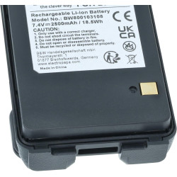 vhbw 2X Batterie Remplacement pour Icom BP-265LI, BP-265 pour Radio Talkie-walkie (2500mAh, 7,4V, Li-ION) - avec Clip de Ceintur