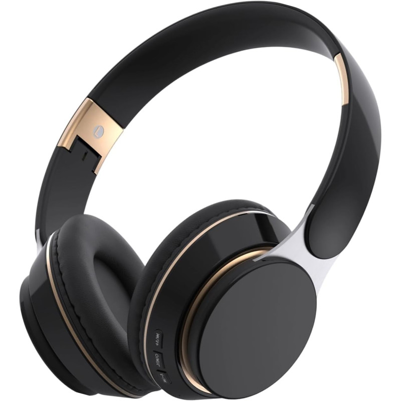 Generico Casque sans fil, casque télescopique pliable – casque supra-aural haute puissance – pour téléphone portable, jeu, salle