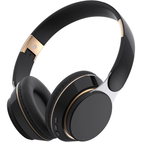 Generico Casque sans fil, casque télescopique pliable – casque supra-aural haute puissance – pour téléphone portable, jeu, salle