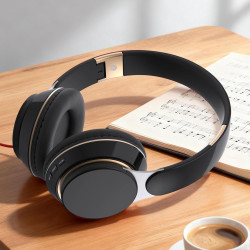 Generico Casque sans fil, casque télescopique pliable – casque supra-aural haute puissance – pour téléphone portable, jeu, salle