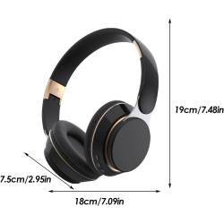 Generico Casque sans fil, casque télescopique pliable – casque supra-aural haute puissance – pour téléphone portable, jeu, salle