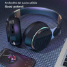 Generico Casque sans fil, casque télescopique pliable – casque supra-aural haute puissance – pour téléphone portable, jeu, salle