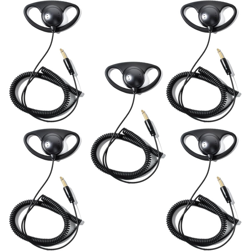 1 Pin 3.5mm Jack Headset 180° Joint Reception Only Walkie Talkie Earpiece Compatible avec Motorola Sepura Rexon Wouxun Kenwood B