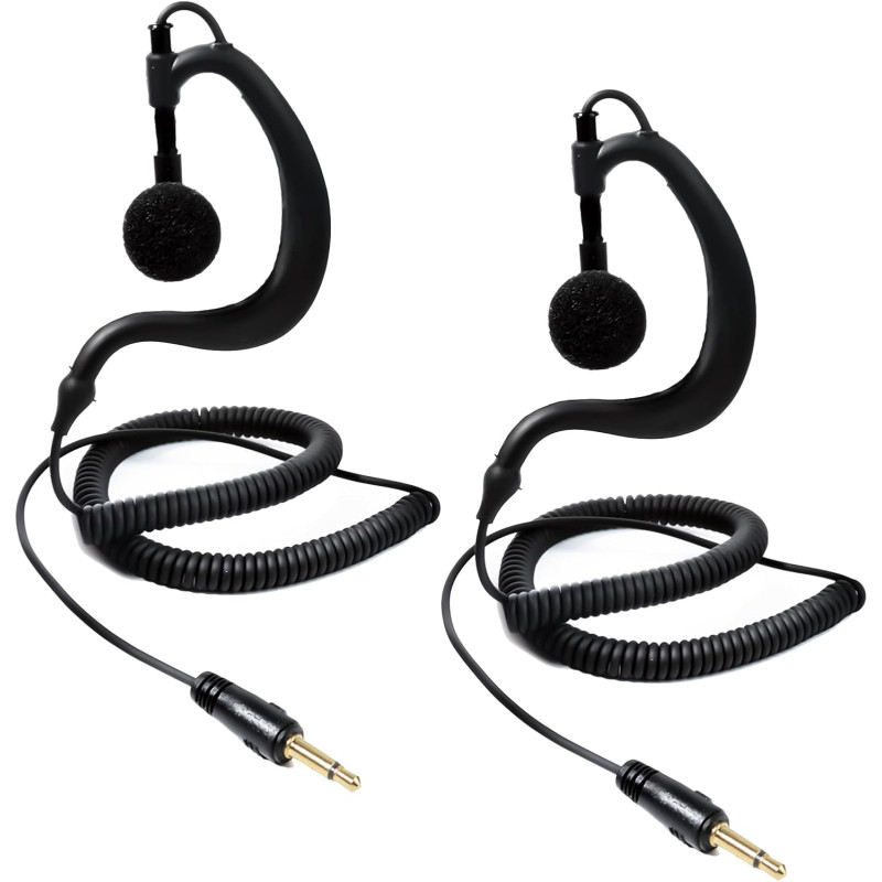 1 Pin 3.5mm Jack Headset 180° Joint Reception Only Walkie Talkie Earpiece Compatible avec Motorola Sepura Rexon Wouxun Kenwood B