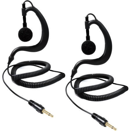 1 Pin 3.5mm Jack Headset 180° Joint Reception Only Walkie Talkie Earpiece Compatible avec Motorola Sepura Rexon Wouxun Kenwood B