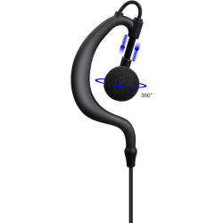 1 Pin 3.5mm Jack Headset 180° Joint Reception Only Walkie Talkie Earpiece Compatible avec Motorola Sepura Rexon Wouxun Kenwood B