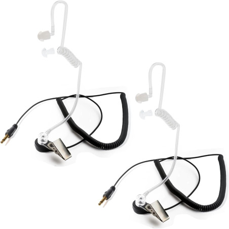 1 Pin 3.5mm Jack Headset 180° Joint Reception Only Walkie Talkie Earpiece Compatible avec Motorola Sepura Rexon Wouxun Kenwood B