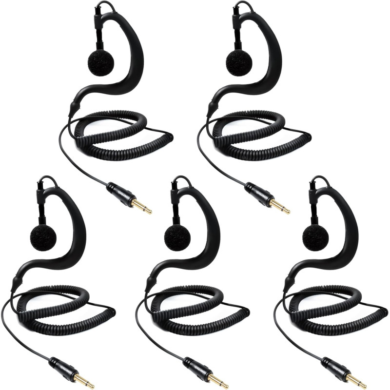 1 Pin 3.5mm Jack Headset 180° Joint Reception Only Walkie Talkie Earpiece Compatible avec Motorola Sepura Rexon Wouxun Kenwood B