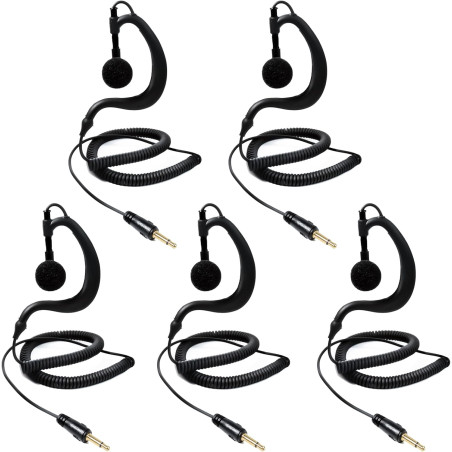 1 Pin 3.5mm Jack Headset 180° Joint Reception Only Walkie Talkie Earpiece Compatible avec Motorola Sepura Rexon Wouxun Kenwood B