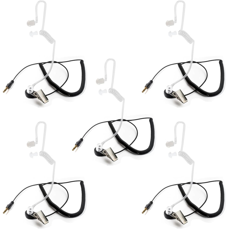 1 Pin 3.5mm Jack Headset 180° Joint Reception Only Walkie Talkie Earpiece Compatible avec Motorola Sepura Rexon Wouxun Kenwood B