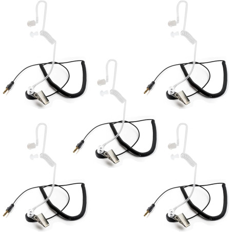 1 Pin 3.5mm Jack Headset 180° Joint Reception Only Walkie Talkie Earpiece Compatible avec Motorola Sepura Rexon Wouxun Kenwood B