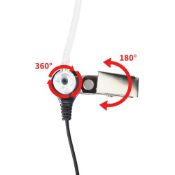1 Pin 3.5mm Jack Headset 180° Joint Reception Only Walkie Talkie Earpiece Compatible avec Motorola Sepura Rexon Wouxun Kenwood B