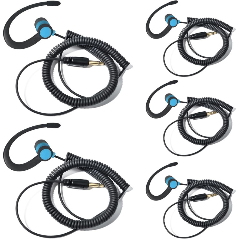 1 Pin 3.5mm Jack Headset 180° Joint Reception Only Walkie Talkie Earpiece Compatible avec Motorola Sepura Rexon Wouxun Kenwood B