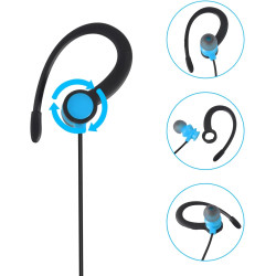 1 Pin 3.5mm Jack Headset 180° Joint Reception Only Walkie Talkie Earpiece Compatible avec Motorola Sepura Rexon Wouxun Kenwood B