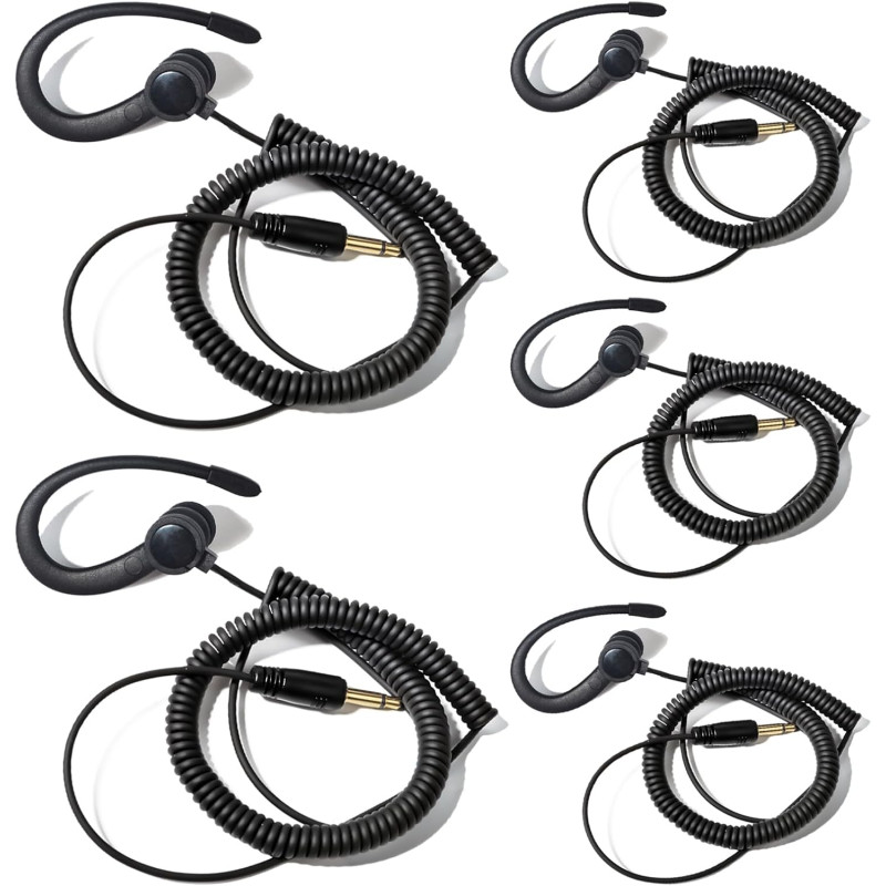 1 Pin 3.5mm Jack Headset 180° Joint Reception Only Walkie Talkie Earpiece Compatible avec Motorola Sepura Rexon Wouxun Kenwood B