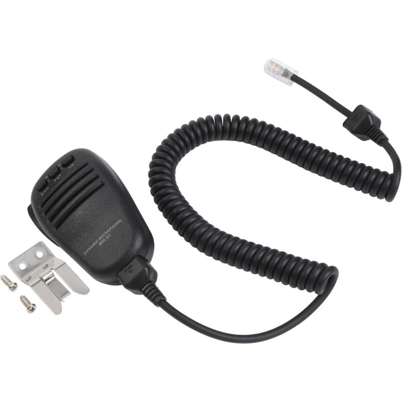 ZYWUOY MH-31 Microphone à ondes courtes, microphone à 8 broches avec bouton PTT et clip pour YAESU FT-450D FT-818 FT-857D FT-891