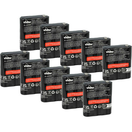 vhbw 10x Batterie Compatible avec Motorola Talkabout T5920, T9500, T5950, T8500, T62, T5900 Radio Talkie-walkie (1300mAh, 3,6V, 