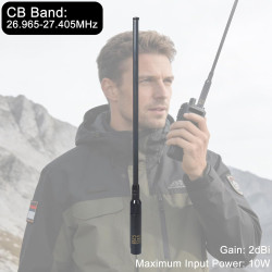 Antenne Télescopique CB 27 MHz de Connecteur SMA Femelle, Compatible avec Baofeng Quansheng, Radios CB portatives et Talkies Wal