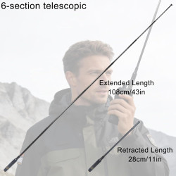 Antenne Télescopique CB 27 MHz de Connecteur SMA Femelle, Compatible avec Baofeng Quansheng, Radios CB portatives et Talkies Wal