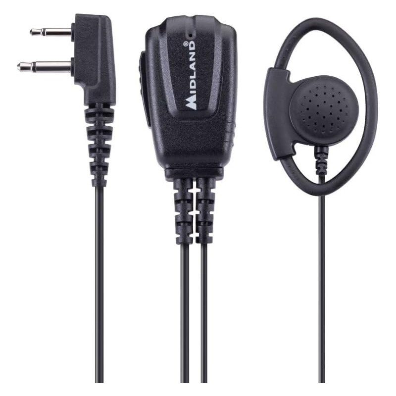 Midland MA24-Secure TX C1544 - Micro/oreillette en D avec PTT Compatible avec G7 Pro, G9 Pro, XT et XT Pro