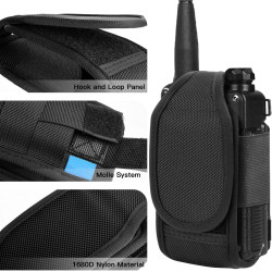 Pochette Ceinture Pour Talkie-walkie – Transport Sécurisé Pour Appareil, Forme Compacte, Design Noir Tactique, Taille 12,5 X 6,5