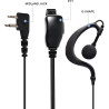 UAYESOK | Casque PTT en forme de G | 2 broches pour radio | Compatible avec les talkies walkies Midland des séries G7/G7XT/G7 Pr