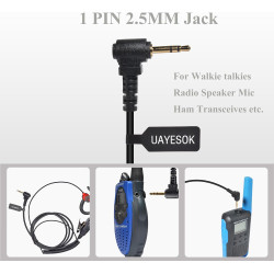 UAYESOK Oreillette radio pour talkie-walkie, crochet souple en forme de G, casque de sécurité avec micro PTT pour Motorola TLKR-