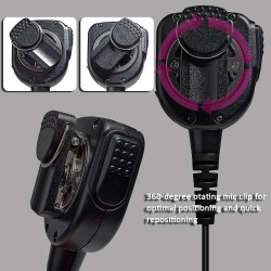 HYS Microhphone haut-parleur compatible avec Motorola R7, R7a, MXP600, APX, N30, N50, ION et autres, microphone portatif pour ta