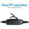 radtel Écouteur-Casque avec Micro PTT pour radios bidirectionnelles RT-950, RT-950 Pro et BJ-9000, Communication de Type Talkie-