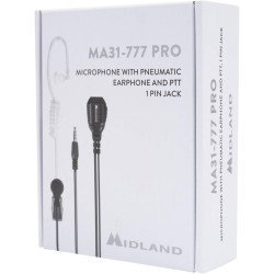 MIDLAND MA31-777 Pro C1438 - Oreillette Bodyguard Transparente et PTT, 1 pin 3,5 mm, Compatible 777 Pro