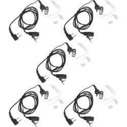 vhbw 5X Oreillette Compatible avec Alinco DJ-V5, EC-10 Radio Talkie-walkie, câble Acoustique Transparent
