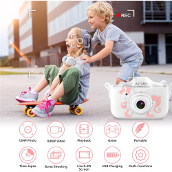 ASTGMI Appareil Photo pour Enfants, 2.0 Pouces Enfant Appareil Photo Numérique, Mini Caméra Rechargeable Caméscope Cadeau Jouet 