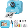 ASTGMI Appareil Photo Instantané, 2.4" Écran Appareil Photo Enfant avec Papier d'impression et Carte 32GB, Mode Selfie et Video,