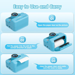 ASTGMI Appareil Photo Instantané, 2.4" Écran Appareil Photo Enfant avec Papier d'impression et Carte 32GB, Mode Selfie et Video,