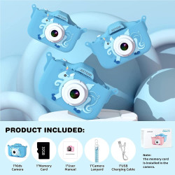ASTGMI Mini Appareil Photo Numérique pour Enfants, 2.0 Pouces, Rechargeable Caméscope Cadeau Jouet Filles Garçons de 3 à 10 Ans,