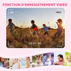 ASTGMI Appareil Photo pour Enfants, 2.0 Pouces Enfant Appareil Photo Numérique, Mini Caméra Enfant Rechargeable Caméscope Cadeau