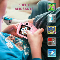 ASTGMI Appareil Photo pour Enfants, 2.0 Pouces Enfant Appareil Photo Numérique, Mini Caméra Enfant Rechargeable Caméscope Cadeau
