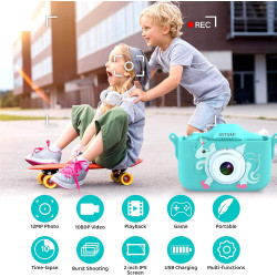 ASTGMI Appareil Photo pour Enfants, 2.0 Pouces Enfant Appareil Photo Numérique, Mini Caméra Rechargeable Caméscope Cadeau Jouet 