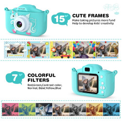 ASTGMI Appareil Photo pour Enfants, 2.0 Pouces Enfant Appareil Photo Numérique, Mini Caméra Rechargeable Caméscope Cadeau Jouet 