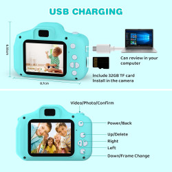 ASTGMI Appareil Photo pour Enfants, 2.0 Pouces Enfant Appareil Photo Numérique, Mini Caméra Rechargeable Caméscope Cadeau Jouet 