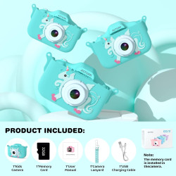 ASTGMI Appareil Photo pour Enfants, 2.0 Pouces Enfant Appareil Photo Numérique, Mini Caméra Rechargeable Caméscope Cadeau Jouet 