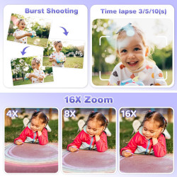 ASTGMI Appareil Photo Instantané, 2.4" Écran Appareil Photo Enfant avec Papier d'impression et Carte 32GB, Mode Selfie et Video,