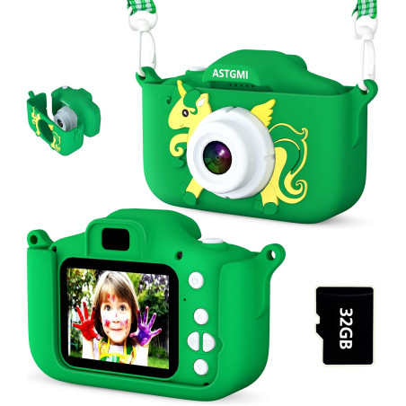 ASTGMI Appareil Photo pour Enfants, 2.0 Pouces Enfant Appareil Photo Numérique, Mini Caméra Rechargeable Caméscope Cadeau Jouet 