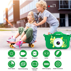 ASTGMI Appareil Photo pour Enfants, 2.0 Pouces Enfant Appareil Photo Numérique, Mini Caméra Rechargeable Caméscope Cadeau Jouet 