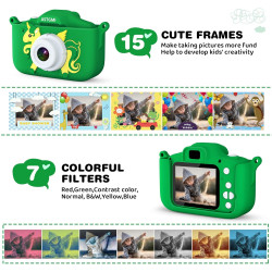 ASTGMI Appareil Photo pour Enfants, 2.0 Pouces Enfant Appareil Photo Numérique, Mini Caméra Rechargeable Caméscope Cadeau Jouet 