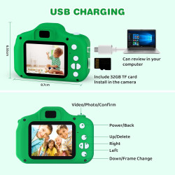 ASTGMI Appareil Photo pour Enfants, 2.0 Pouces Enfant Appareil Photo Numérique, Mini Caméra Rechargeable Caméscope Cadeau Jouet 
