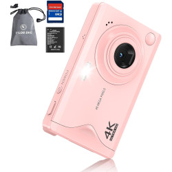 Longyi Appareil Photo numérique 4K 48 MP avec Carte SD 32 Go, Zoom numérique 16x, Appareil Photo Compact avec câble USB, Sac Por