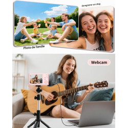 Longyi Appareil Photo numérique 4K 48 MP avec Carte SD 32 Go, Zoom numérique 16x, Appareil Photo Compact avec câble USB, Sac Por
